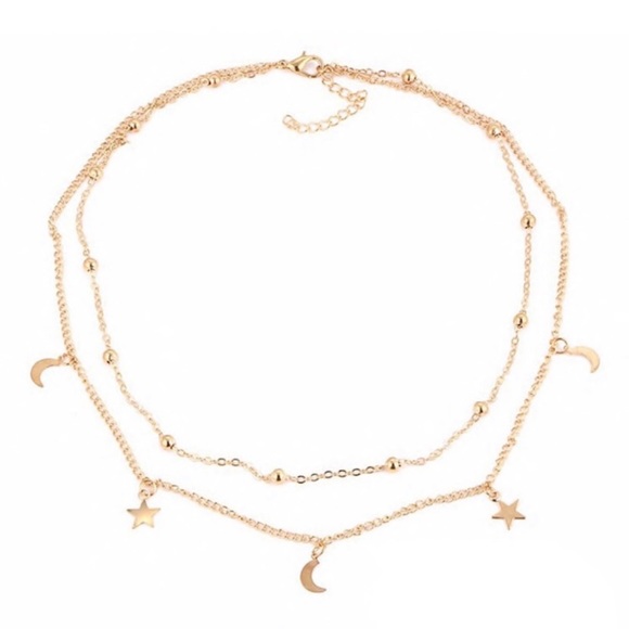 Gold Layered Star & Moon Necklace 🌟 - Picture 2 of 3